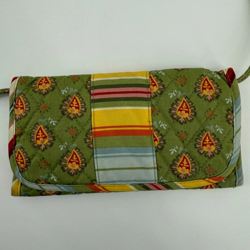 Longaberger Homestead Floral Quilted Crossbody Wallet Purse Removable Strap